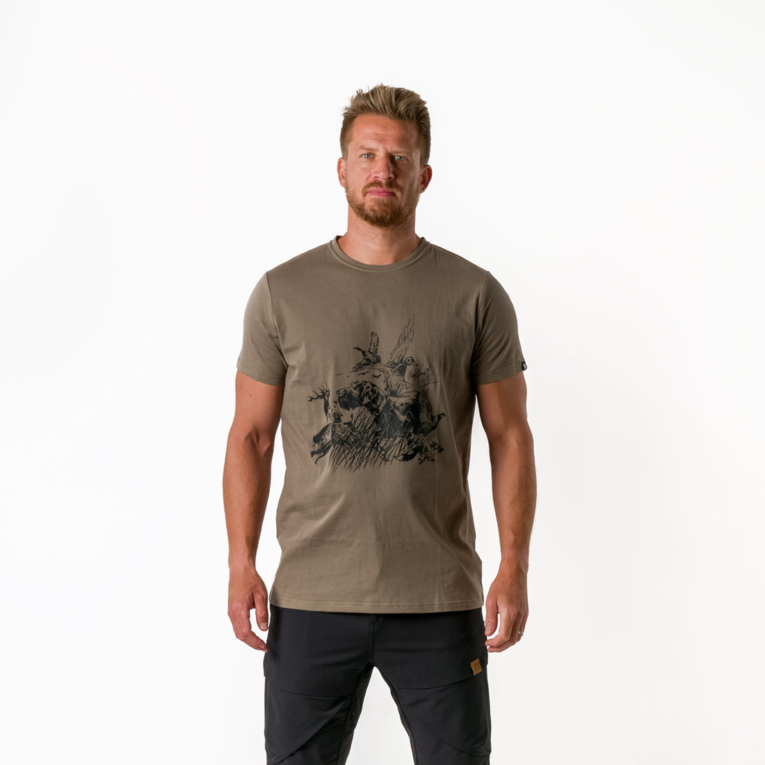 TR-3811AD men's organic cotton t-shirt with print BART