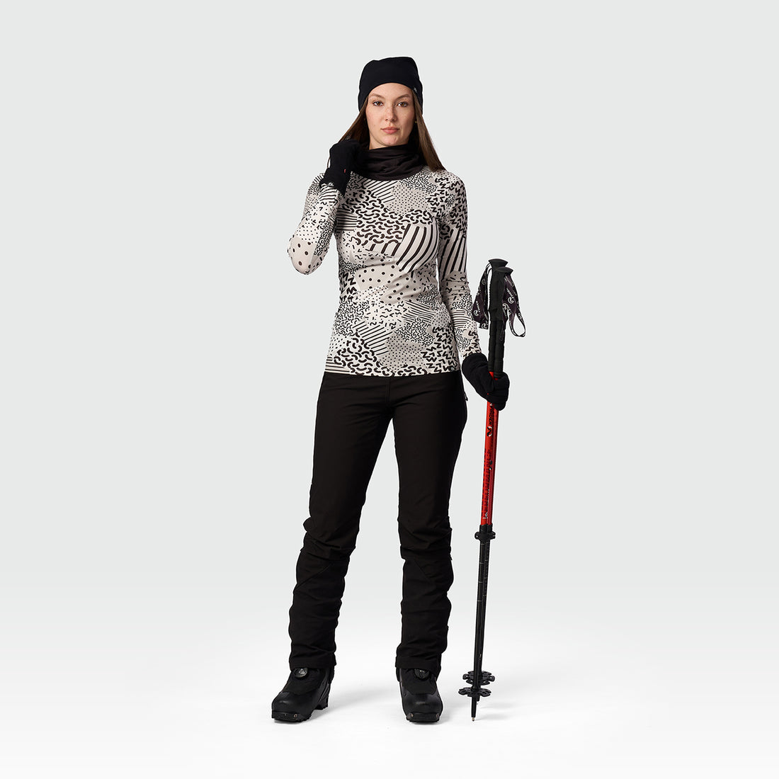 TR-45502SKP women's ski-touring t-shirt high neck KRALOVA