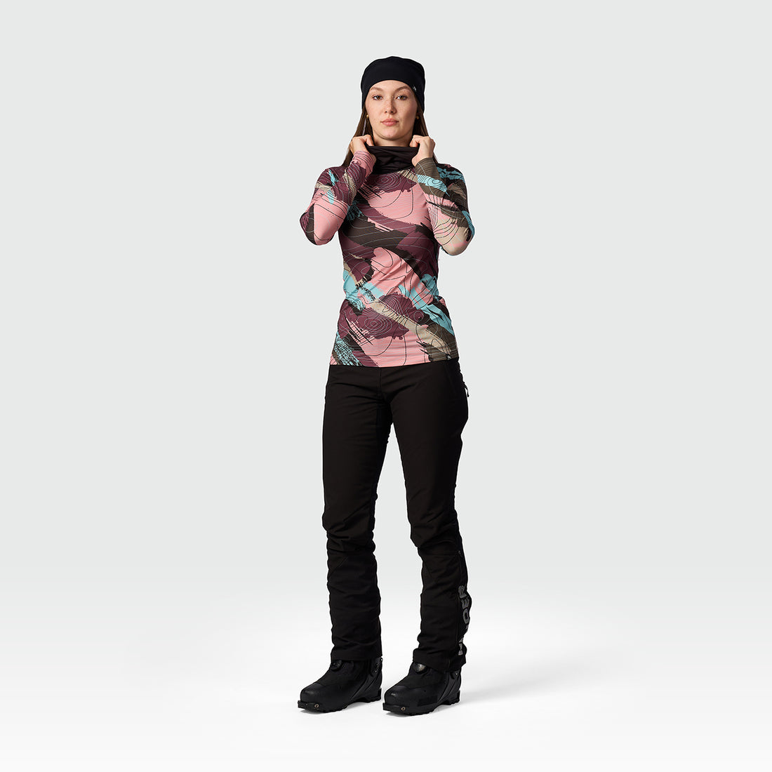 TR-45502SKP women's ski-touring t-shirt high neck KRALOVA
