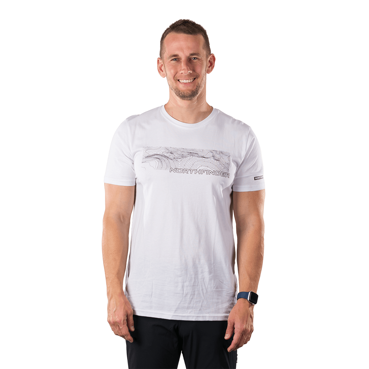 NORTHFINDER International Pánske turistické tričko z organic cotton – AMAD - biela / M