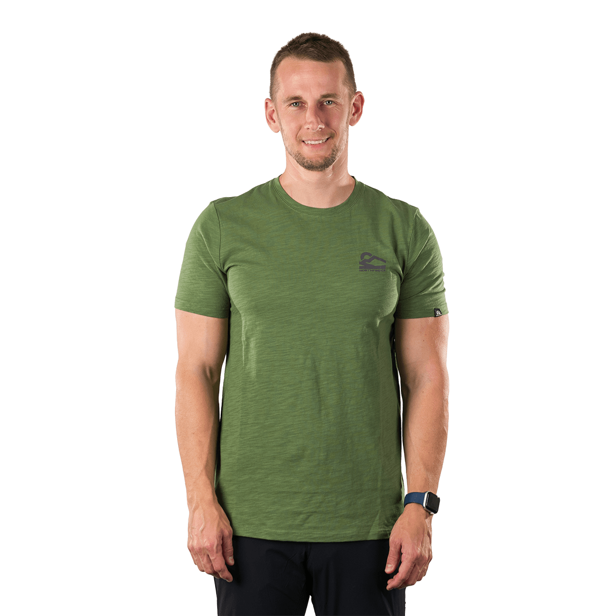 NORTHFINDER International Pánske turistické tričko z organic cotton – HERMO - tmavozelená / M