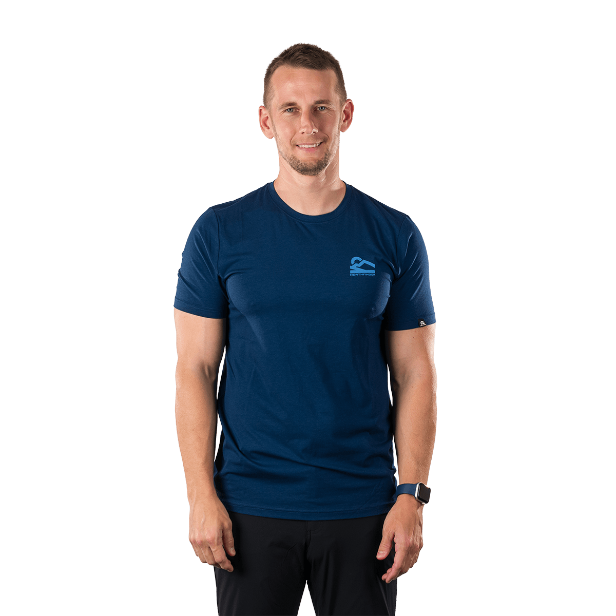 NORTHFINDER International Pánske outdoorové tričko z mäkkého materiálu s bambusovou zmesou ROQUE - námornícka / M