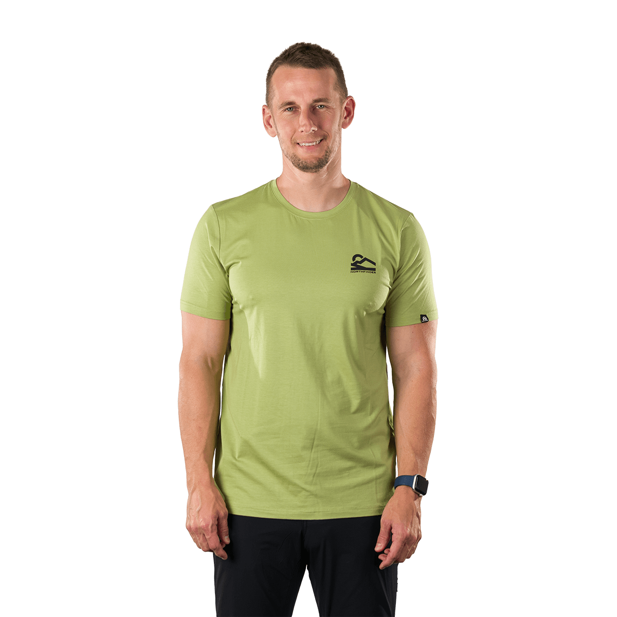 NORTHFINDER International Pánske outdoorové tričko z mäkkého materiálu s bambusovou zmesou ROQUE - zelená ara / M