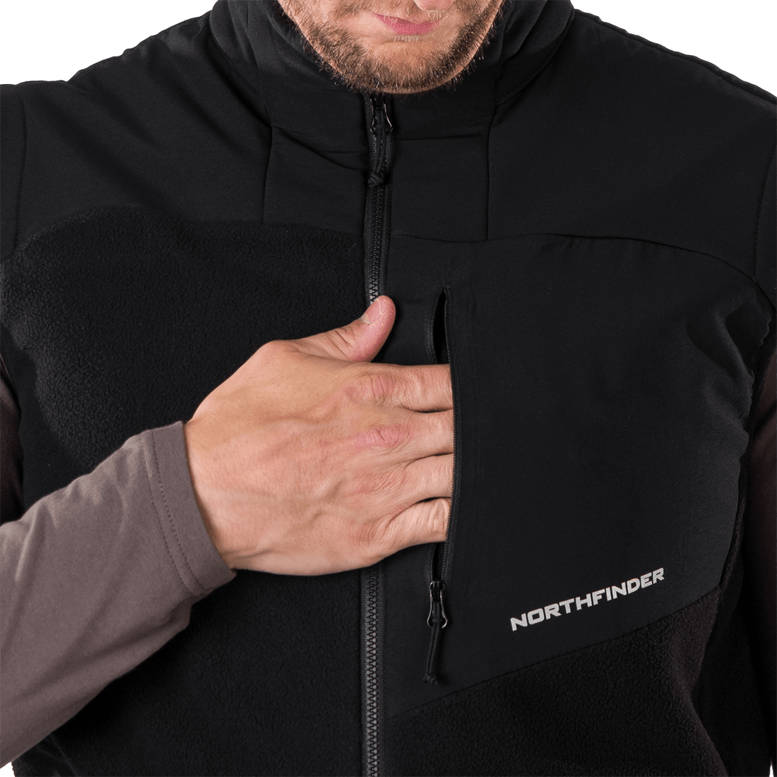 VE-3450OR men's fleece vest LUCIUS
