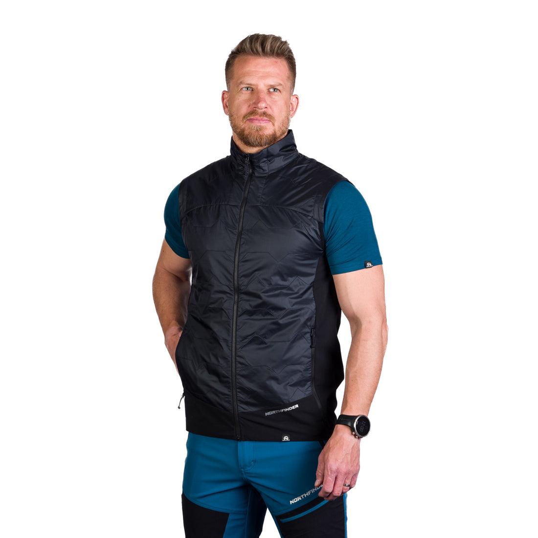 VE-3471OR men's light active insulated hybrid vest TRACY