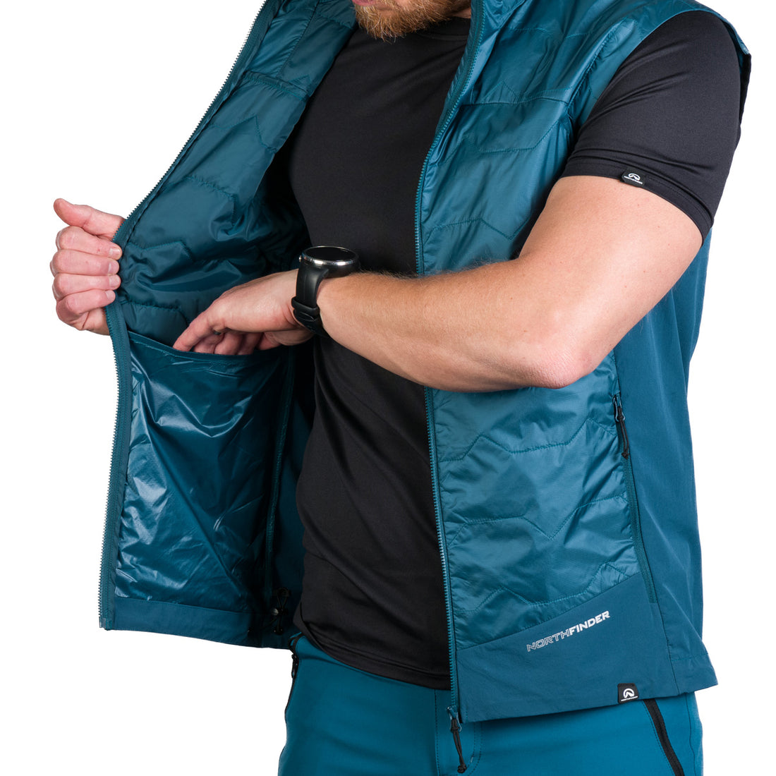 VE-3471OR men's light active insulated hybrid vest TRACY