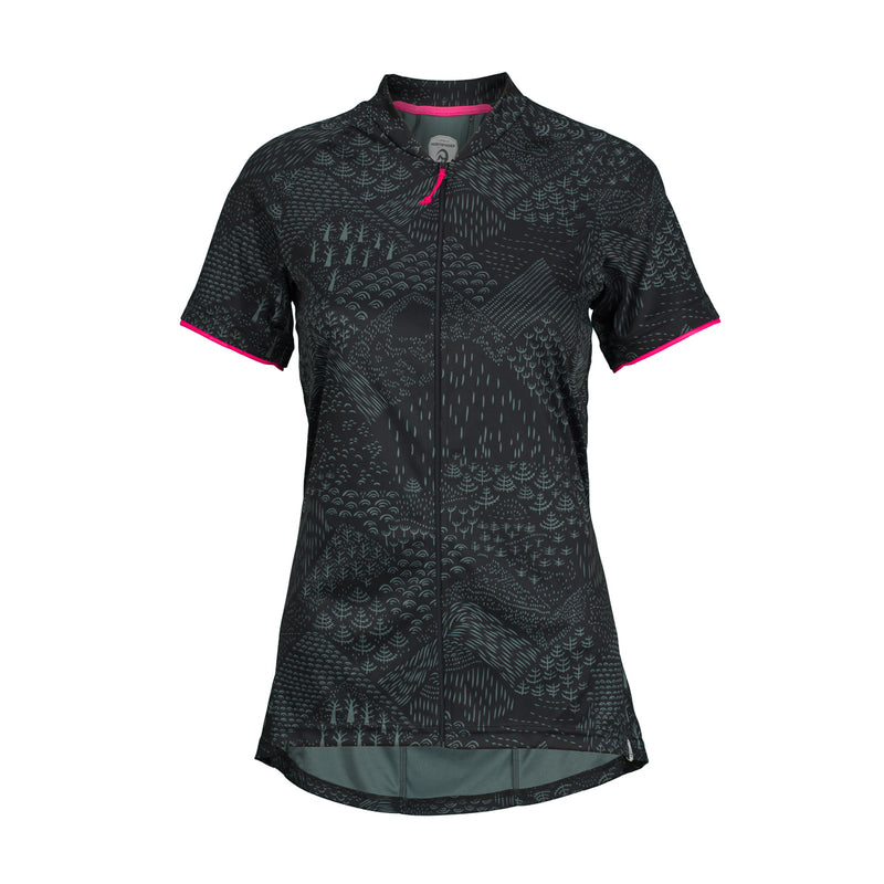 Women's e-bike t-shirt comfortable full zip with all print DIKA