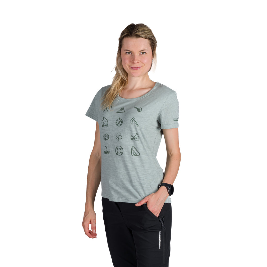  Women's outdoor T-shirt made of organic slub cotton CANDICE