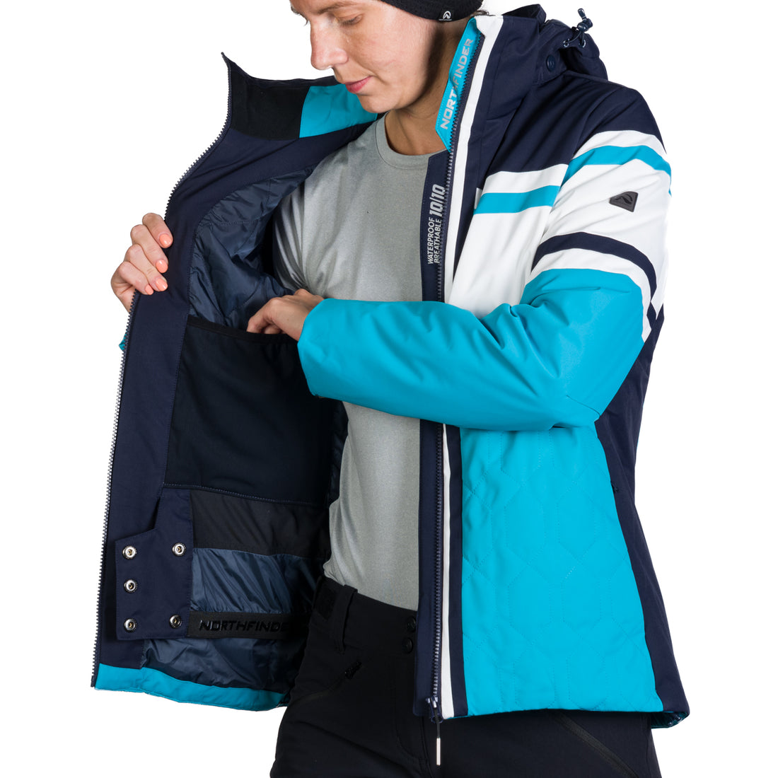 Women's ski jacket insulated with membrane SKYLA 