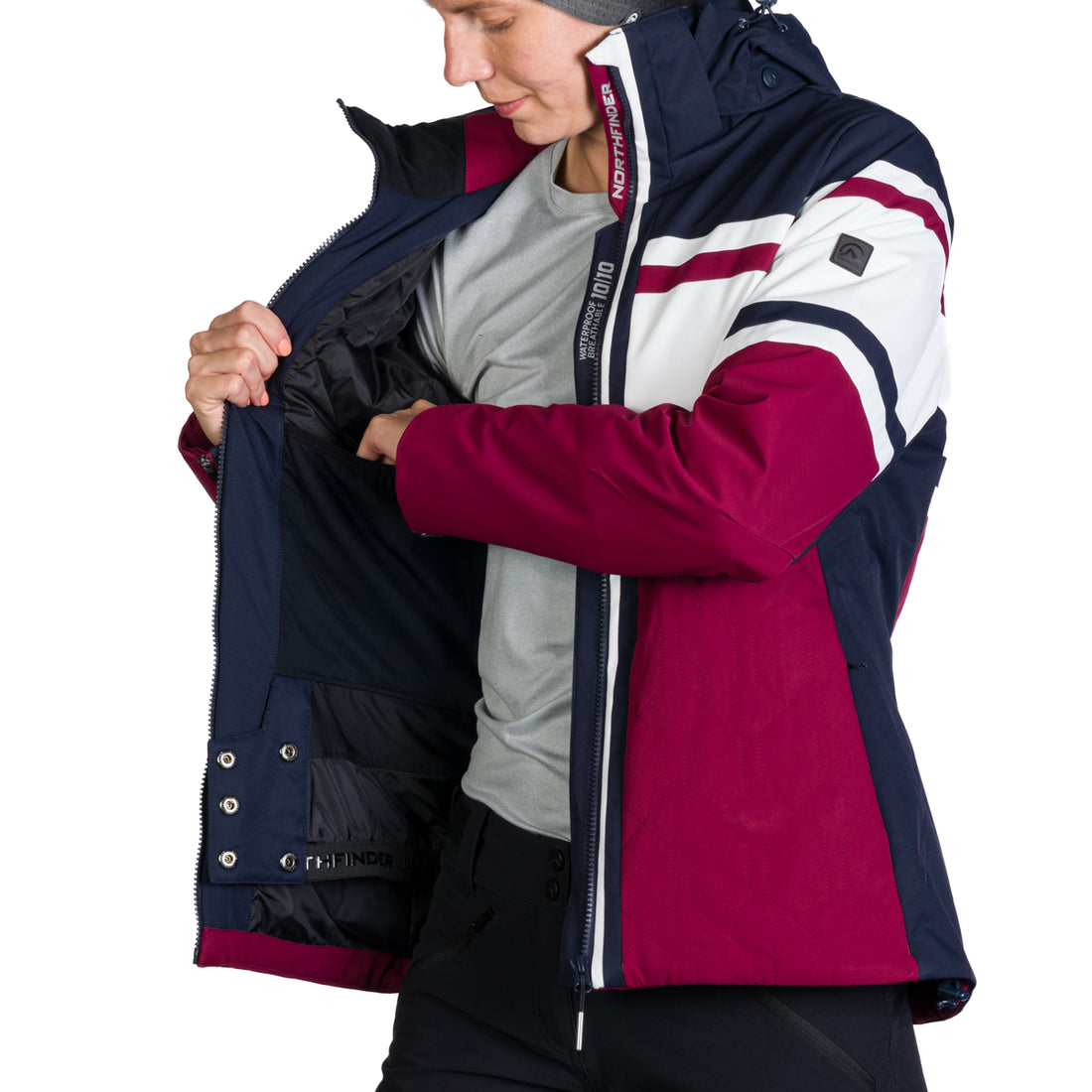 Women's ski jacket insulated with membrane SKYLA 