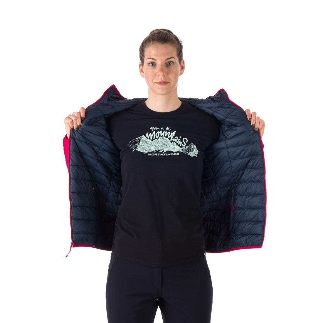 Women's warm reversible jacket ANNIE BU-6034OR