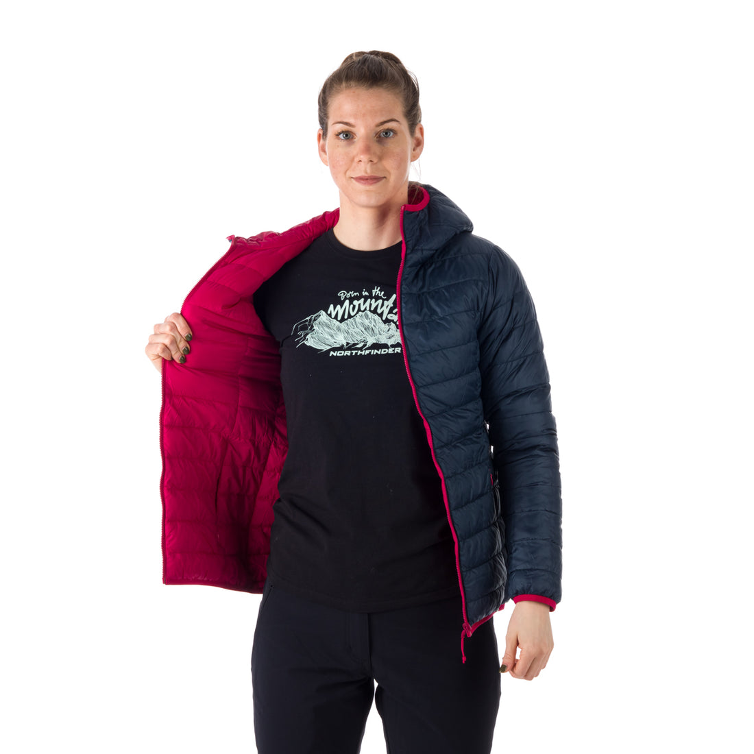 Women's warm reversible jacket ANNIE BU-6034OR