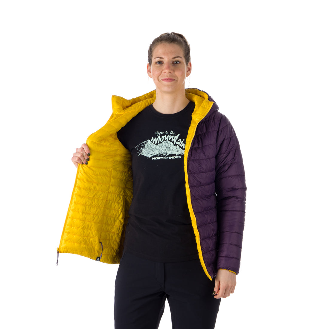 Women's warm reversible jacket ANNIE BU-6034OR